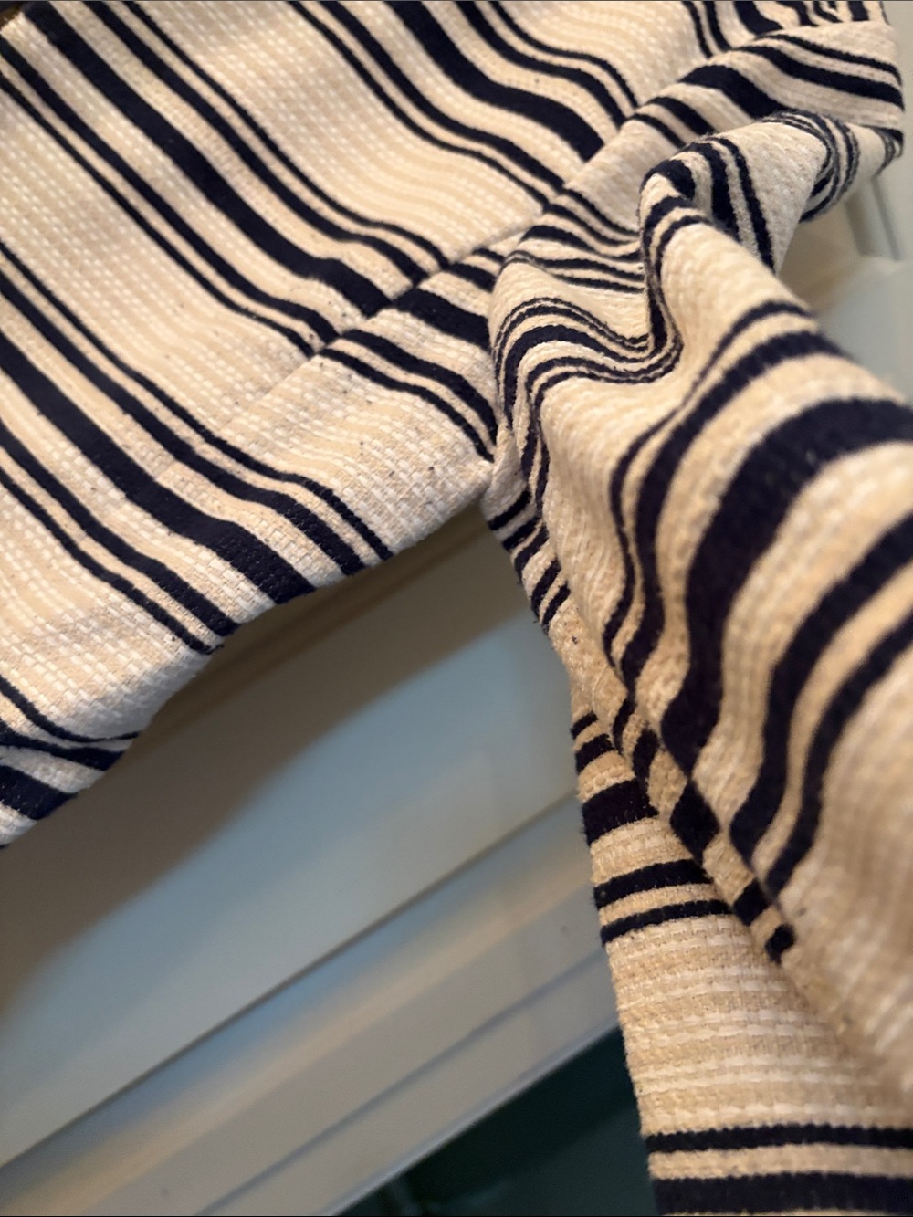 Karl Lagerfeld Navy and White Striped Tweed Blazer - Picture 6 of 7